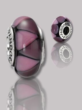 PANDORA Sterling Silver Captivating Purple Murano Glass Bead Charm Retired